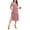 Bean Paste Pink, variant on Womens Dresses Casual Short Sleeve A-line Tiered Summer Midi Navy Dress L