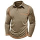 thumbnail image 4 of Blusa y camisa de manga larga con cuello vuelto para hombre, color liso, informal, de moda, para negocios, con botones y solapa, de poliéster., 4 of 9
