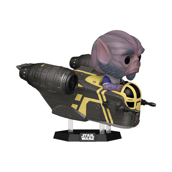 Funko POP Rides Deluxe: Mandalorian & Grogu - Zeb in Razor Crest Collectible Vinyl Figure