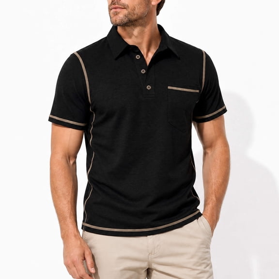 AZoiNM Men's Premium Heavyweight Short Sleeve Polo T-Shirt with Pocket