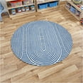 thumbnail image 3 of Round Blue rug 5x5, Hand tufted carpet, Area rugs for Bed, Living room., 3 of 7