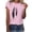 Pink, variant on Ayolanni Casual Summer Shirts for Women Short Sleeve Scoop Neck Tunic Feather Print Blouse Daily Oversized Shirts Womens Spring Tops Green L