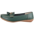 thumbnail image 4 of ABSOLUTE FOOTWEAR Womens Slip On Casual Leather Loafer Deck Boat Shoes Sandals - Hunter Green - US 8, 4 of 7