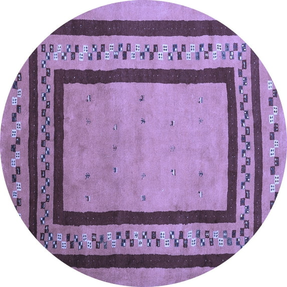 Ahgly Company Indoor Round Abstract Blue Contemporary Area Rugs, 6' Round