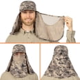 thumbnail image 2 of SUN CUBE Fishing Sun Hat with Neck Flap for Men Women UPF 50+ UV Protection Head Cover, Outdoor Bush Bucket Cap with Face Covering for Hiking Running Mowing Farming, Camo Grey, 2 of 9