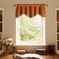 thumbnail image 4 of VOGOL Orange Velvet Scalloped Window Valance with Beaded Trim, Warm Curved Decorative Curtain Topper for Living Room Bedroom, 4 of 7