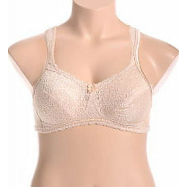 Playtex 18 Hour 4088 Breathable Comfort Lace Wirefree Bra Honey 42B Women's