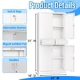thumbnail image 4 of Metal Storage Cabinets with 2 Drawer and Adjustable Shelves, Locking Storage Cabinet for Pantry Kitchen Home Office Garage Living Dining Room (White), 4 of 10