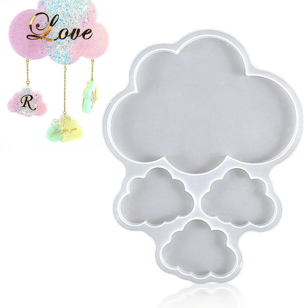 Wosthever Moldes para manualidades de silicona con forma de nubes, duraderos y flexibles, para inspiración DIY, molde para manualidades colgante Kits para hacer velas