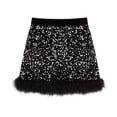 thumbnail image 4 of Velvet Trim Girls Skirt Hemline Casual Party Wear A Line Tutu For Toddler Kids, 4 of 8