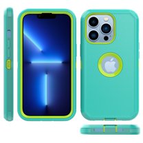NIFFPD iPhone 13 Pro Case, Heavy Duty Hard Shockproof Protective Phone Case for iPhone 13 Pro 6.1" Green Yellow