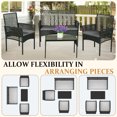 thumbnail image 2 of 3-Piece Rattan Patio Set With 2 Armchairs, Soft Waterproof Cushions & Tempered Glass Coffee Table For Backyard, Balcony, Garden Outdoor Furniture, 2 of 6