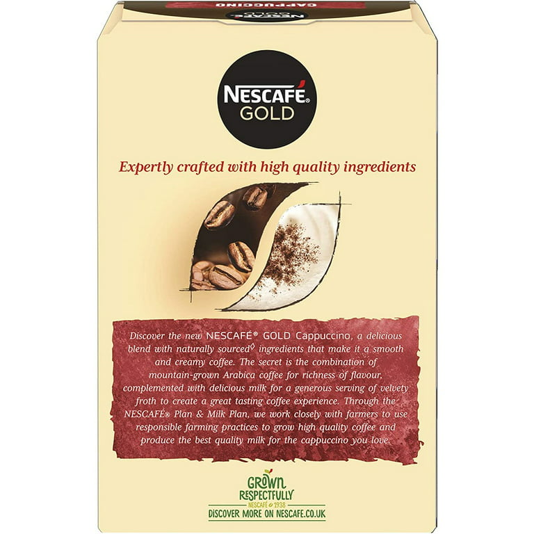 Nescafe Gold Cappuccino Drink Coffee Soluble Milk Foam 10 Bags Sachets