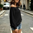 thumbnail image 6 of yillto Women's off Shoulder Tops Long Sleeve Shirts Loose Fashion Casual Pullover Tunic Top, 6 of 7