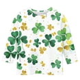 thumbnail image 4 of CYRBOKO Graphic Tee for Girls, Crewneck 3/4 Sleeve St. Patrick's Day Soft Tops for Holiday Multicolor Size 3-4 T, 4 of 5
