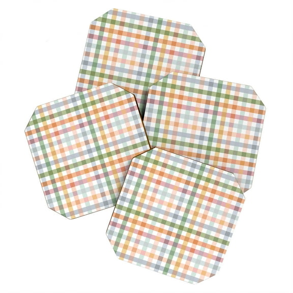 Society6 Ninola Design Countryside Gingham Picnic Set of 4 Coasters