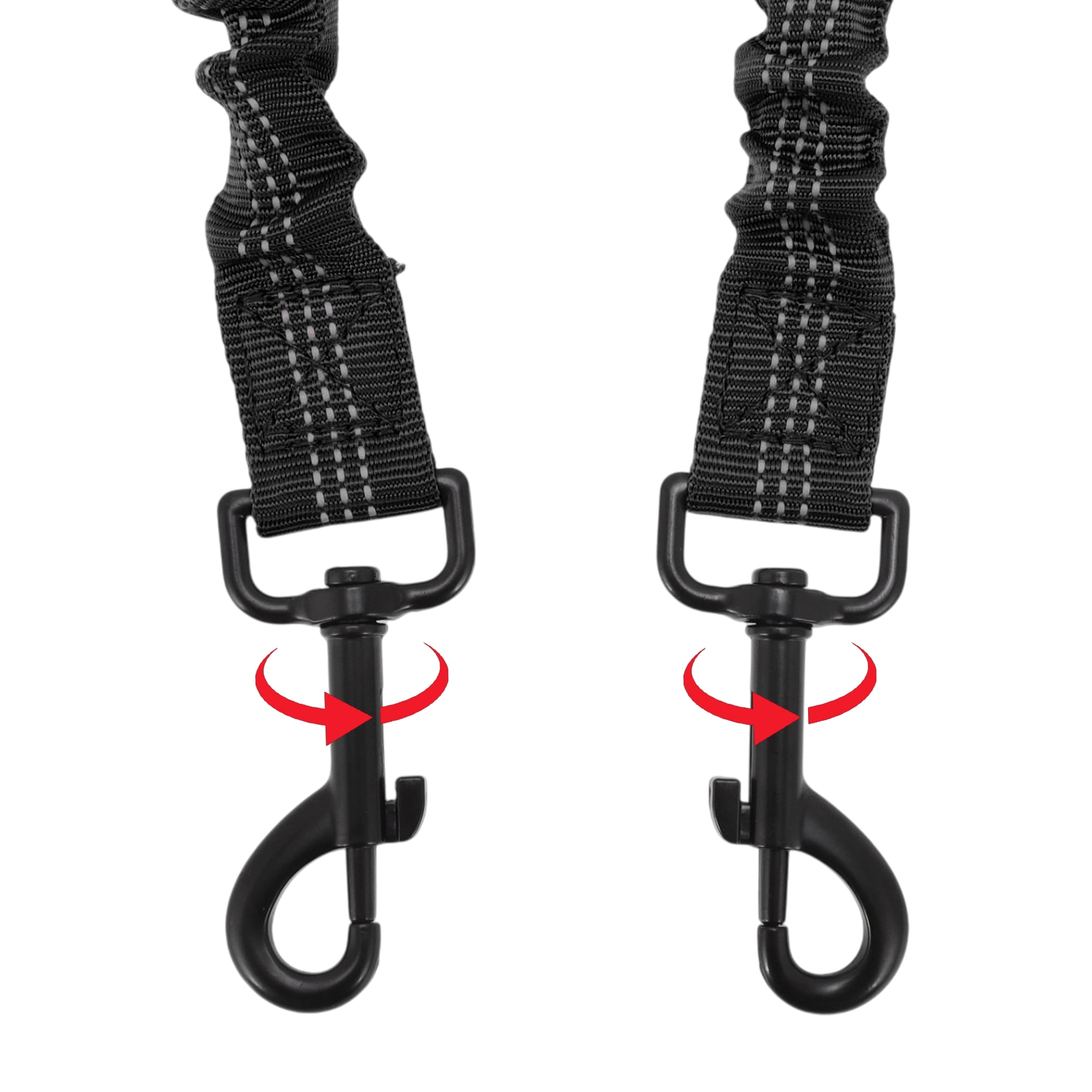 Unique Bargains Pet Double Dog Leash Reflective Dual Leash Black