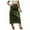 Army Green, variant on Women Plus size Long Maxi Skirts Loose Embroidery Summer New Elastic Waist A-line Skirt Ndbuld,Khaki,2XL