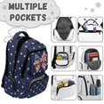 thumbnail image 5 of Aplkyhs Patriotic Star Bow Backpack for Kids 6-12 Ergonomic Lightweight 17 Inch School Bag with Adjustable Straps for Elementary Outdoor, 5 of 7