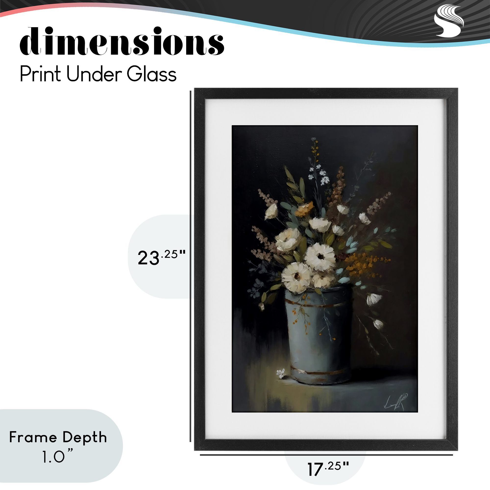 Stupell Industries Rustic Floral Bouquet Bucket Black Framed Print Under Glass, design by Creative Studio