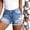 Light Blue, variant on Ripped Denim Shorts Women Distressed Mid Waist Washed Jean Hotshorts with Pockets Daily Wear, Light Blue m