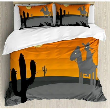 Southwestern King Size Duvet Cover Set Cartoon Style Hot Mexico