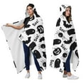 thumbnail image 2 of Wearable Blanket,Halloween Ghosts Bats and Pumpkins Hooded Wearable Flannel Blanket for Adults & Teens,Winter Poncho Shawl Wrap Cape Cozy Anti-Pill,50"x60", 2 of 4
