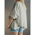 thumbnail image 4 of Women's T-shirt Round neck short-sleeved casual tops Elegant solid colour T-shirt tops, 4 of 6