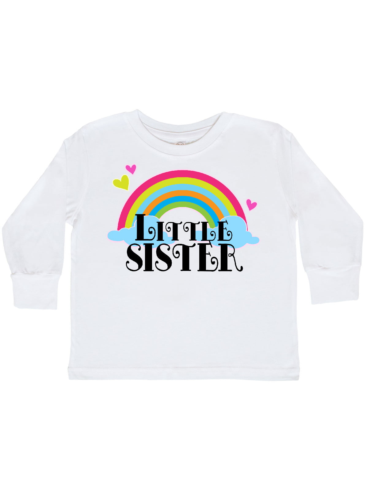 inktastic Little Sister Outfit Cute Rainbow Toddler Long Sleeve T-Shirt 