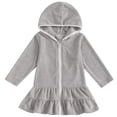 thumbnail image 1 of EnJoCho Kids Girls Cover Ups for Swimwear Toddler Hooded Towel Beach Robe Terr𝗒 Cloth Solid Swim Coverups Ruffl𝖾 Bathing Suit, 1 of 2