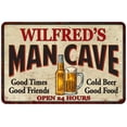 thumbnail image 1 of WILFRED'S Man Cave Metal Sign 8 x 12 Matte Finish Metal 108120011439, 1 of 1