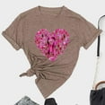 thumbnail image 2 of Breast Cancer Shirts for Women Pink Ribbon Love Heart Graphic T Shirts Breast Cancer Awareness Short Sleeve Tops, 2 of 4
