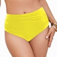 thumbnail image 4 of HCNTES Women's High Waisted Retro Bikini Bottoms Tummy Control Swimwear Full Coverage Yellow,XXL, 4 of 10