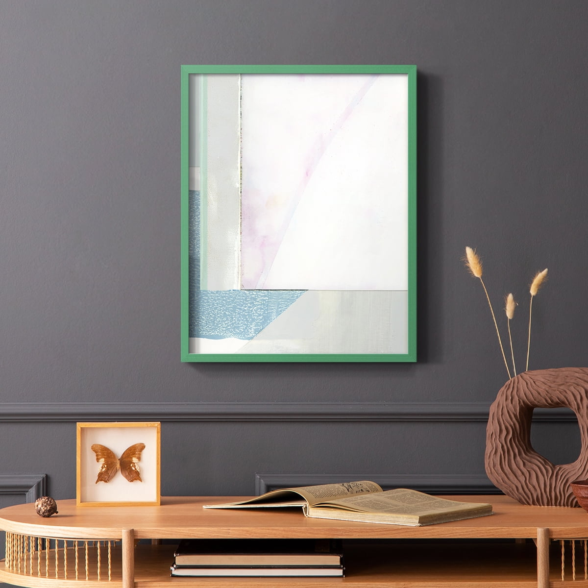 Couturier III Framed Print in Green Solid Wood Framed Print No Nail Hanging