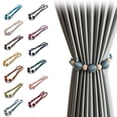 thumbnail image 4 of BAETEUY Punch Free Wooden Ball Magnetic Curtain Tieback Rope Buckle Holder Strap Decor, 4 of 4