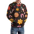 thumbnail image 2 of POBUDS Hoodie, Regular Fit Sporty Pullover Hooded Sweatshirt for Men Women Christmas Candy Pattern L, 2 of 6