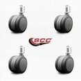 thumbnail image 2 of 3 Inch Gray Heavy Duty Floor Safe Twin Wheel Caster 1/2” Threaded Stem Set of 4, 2 of 2