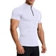 thumbnail image 1 of Ceisia Men's Stand Collar Half-Zip Quick Dry Fitness T-Shirt Slim Fit 4-Way Stretch Athletic Top for Summer White XL Gifts, 1 of 4