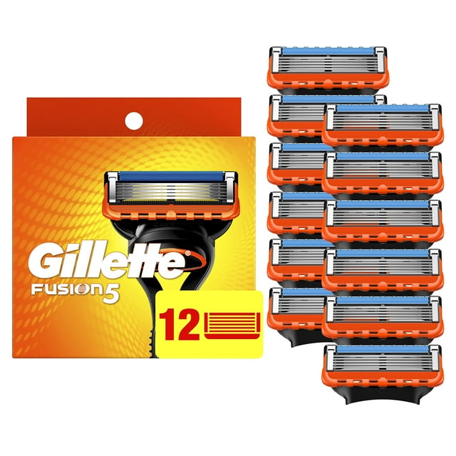 Recambios de afeitar Gillette Fusion 5 para hombre, 12 recambios de cuchillas