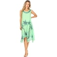 thumbnail image 5 of Sakkas Tinna Women's Casual Sleeveless Tank Flare Midi Boho Print Dress Cover-up - UD46-2801-Seagreen - One Size, 5 of 5