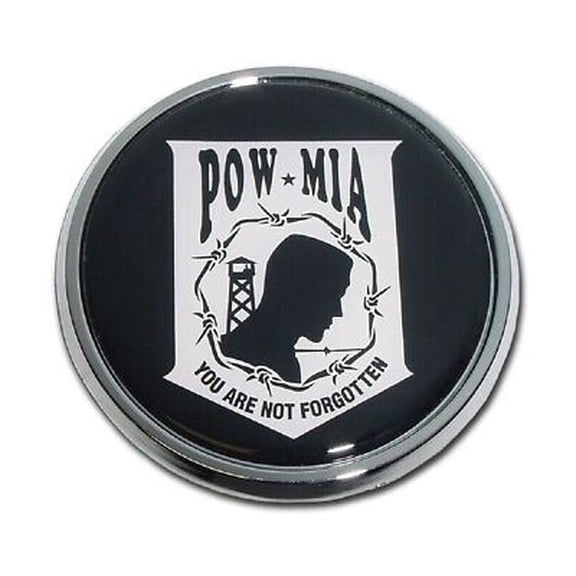 POW / MIA "You Are Not Forgotten" - 3.5" Chrome Metal Auto Emblem