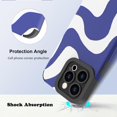 thumbnail image 4 of Compatible with iPhone 14 Pro Max Phone Case for Women, Soft Silicone Anti-Collision and Cute Zebra Print Patten Design, Lens Edge Raised Protection for iPhone 14 Pro Max 6.7"-Blue, 4 of 13