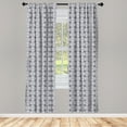 thumbnail image 2 of Ambesonne Abstract 4-Panel Curtains, Stripes and Half Circles, 56"x63", Dark Night Blue White, 2 of 4
