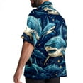 thumbnail image 3 of Starry Shark Men's Short Sleeve Hawaiian Beach Shirts, Casual Printed Button Down Spread Collar Tops, Summer Unisex Style, 3 of 6