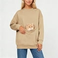 thumbnail image 6 of Hoodie with cat pouch Hoodless Sweatshirt Long Sleeve Pullover With Large Front Pocket For Cats And Small Soft Comfortable Round Neck Shirt, 6 of 9