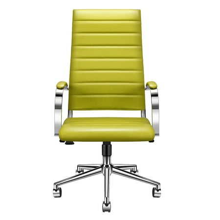 Luxmod High Back Office Chair With Armrest Green Adjustable