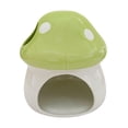 thumbnail image 3 of Milaget Ceramic Hamster House Indoor Cute Mushroom Shaped for Ferret Small Pets Rats Green, 3 of 9
