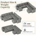 thumbnail image 2 of Akaber Sectional Sleeper Sofa, 7 Seats Modular U Shaped Cloud Couch with Pull Out Sofa Bed, Storage Chaise, USB Charging, Adjustable Backrest, 2 of 9