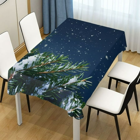

ALAZA Snow on Christmas Tree Rectangle Tablecloth Tablecover Dinning Table Cloth 60 x120