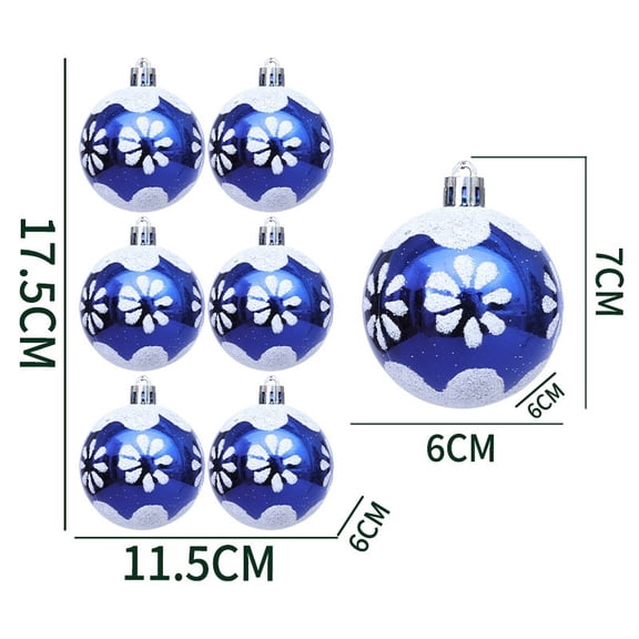 6cm Christmas Ball Ornaments 12 Pack Plastic Striped Hanging Balls Tree Decoration Party Supplies